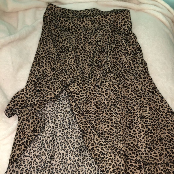 Leopard Print High-Low Skirt - Picture 1 of 6